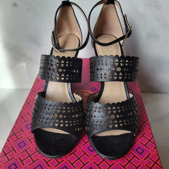 Tory Burch Perf Gladiator Wedge Sandle - Picture 2 of 7